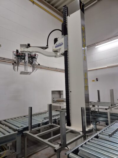 1 robotpalletiser wordt gebruikt voor 2 verpakkingslijnen bij Tulip Cocoa