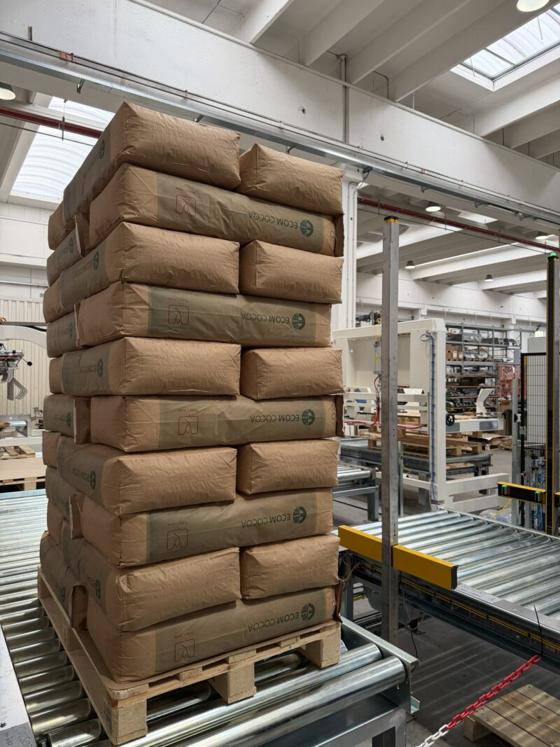 Resultaat van een gestapelde pallet bij Tulip Cocoa