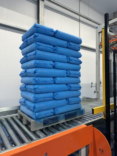 Resultaat van een volgestapelde pallet door de Marfil palletiser, bij het bedrijf Snebo